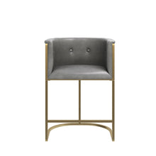Load image into Gallery viewer, Fabric Low Back Counter Height Bar Chair - Gray / Gold
