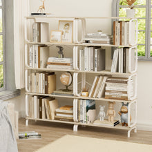 Load image into Gallery viewer, 5 Tier Industrial Bookshelf, Tall Bookcase With Open Design, Vintage Storage Organizer
