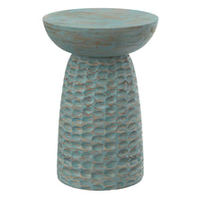Load image into Gallery viewer, 18" Wood Round End Table - Teal Blue
