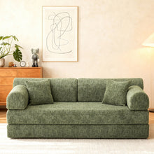 Load image into Gallery viewer, Modern 2 Tone Fabric Convertible Sleeper Sofa Bed
