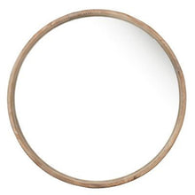 Load image into Gallery viewer, 28" Rustic Frame Round Wall Mounted Accent Mirror - Natural Brown
