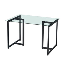 Load image into Gallery viewer, 47" Glass And Metal Dining Table - Clear
