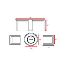 Load image into Gallery viewer, Patio Seating Group For 4 With Cushions And Fire Pit Table - Brown
