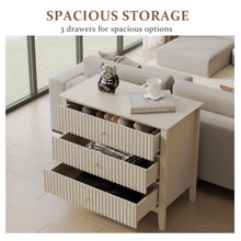 Load image into Gallery viewer, Fluted 3 Drawer Nightstand With Soft Close Slides
