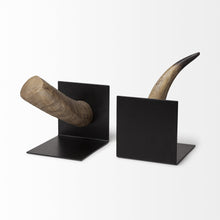 Load image into Gallery viewer, Horn Decorative Bookends (Set of 2) - Brown / Black
