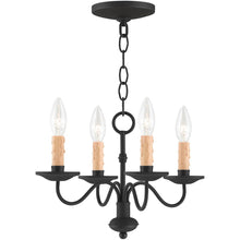 Load image into Gallery viewer, 9" Four Light Dimmable Chandelier With Shades - Black

