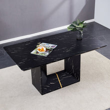 Load image into Gallery viewer, Modern Dining Table With Marbled Design For Luxurious Elegance - Black
