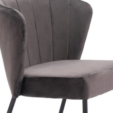 Load image into Gallery viewer, Tufted Upholstered Velvet Dining Side Chairs (Set of 2) - Gray / Black
