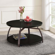 Load image into Gallery viewer, Round Coffee Table With Storage Shelf - Black
