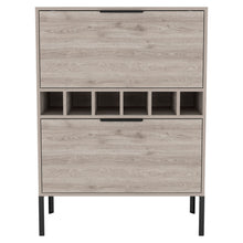 Load image into Gallery viewer, Wood Bar Cabinet With Two Doors - Light Gray / Black

