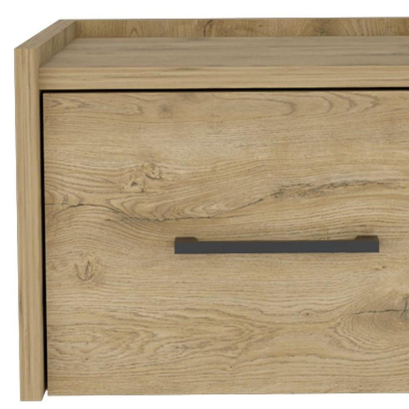 Wood One Drawer Floating Nightstand - Oak