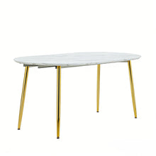Load image into Gallery viewer, Extendable Oval Dining Table - White Marble
