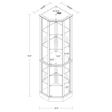 Load image into Gallery viewer, 6 Shelf Lighted Corner Curio Cabinet With Adjustable Tempered Glass Shelves And Mirror Back (E26 Light Bulb Not Included)

