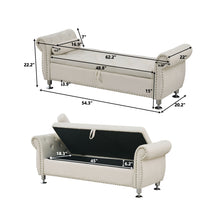 Load image into Gallery viewer, Storage Bench With Crystal Buttons And 1 Pillow For Bedroom
