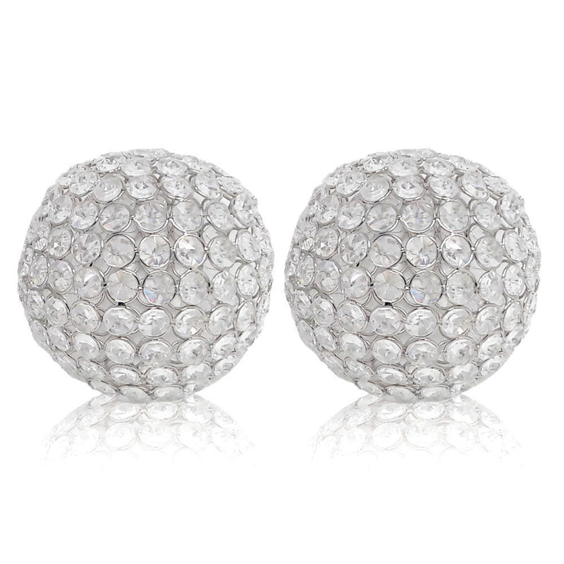 Decorative Orb Tabletop Sculptures (Set of 2) (373745) - Clear / Silver