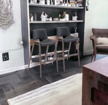 Load image into Gallery viewer, Steel Low Back Bar Height Bar Chairs (Set of 2) - Black And Brown
