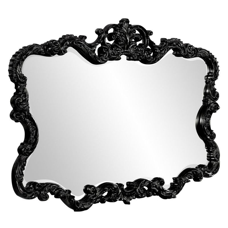 27" Ornate Scroll Framed Accent Mirror - Black