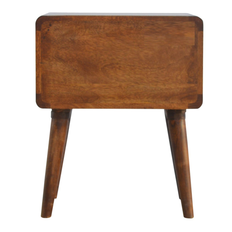 22" Modern Solid Wood Two Drawer Nightstand - Chestnut