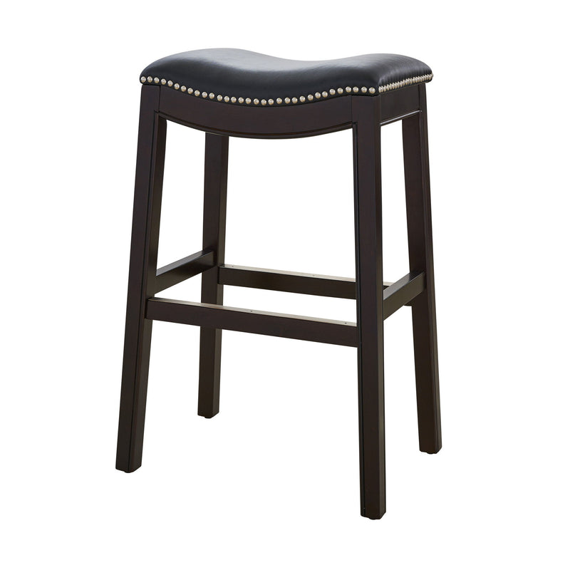 Solid Wood Backless Bar Height Bar Chair - Black / Espresso