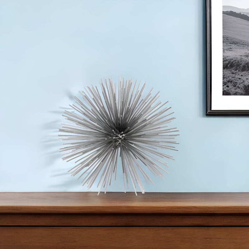 Spiky Sphere Tabletop Sculpture (354764) - Silver