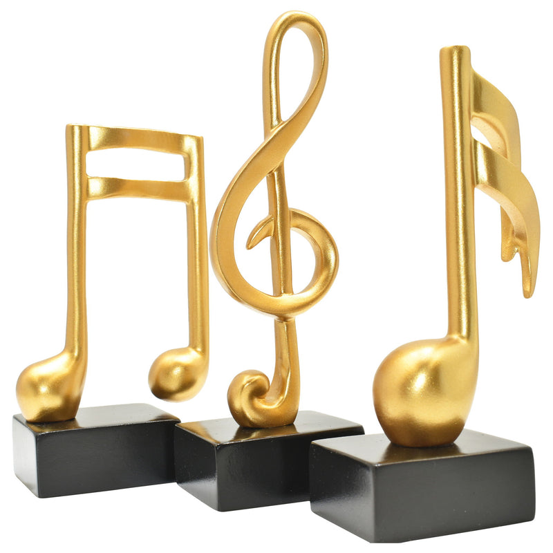 Music Tabletop Sculpture (Set of 3) - Gold