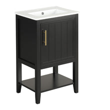 Load image into Gallery viewer, Modern Bathroom Vanity With Sink, Soft-Closing Door And Open Shelf
