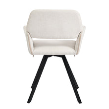 Load image into Gallery viewer, Fabric Steel Dining Arm Chairs (Set of 2) - Beige / Black

