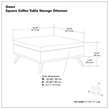 Load image into Gallery viewer, Owen - Square Coffee Table Storage Ottoman - Slate Gray
