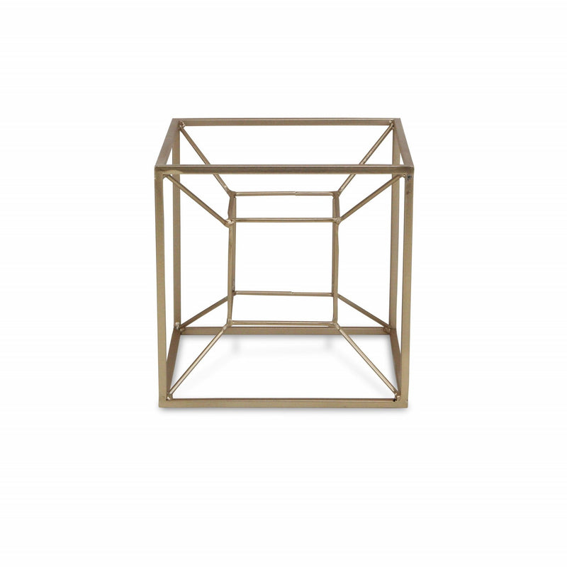 Hand Painted Decorative Box Tabletop Sculpture - Champagne