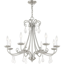 Load image into Gallery viewer, 25" Eight Light Dimmable Chandelier With Shades - Nickel
