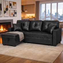 Load image into Gallery viewer, Sectional Sofa With Pull Out Bed, Reversible Chaise
