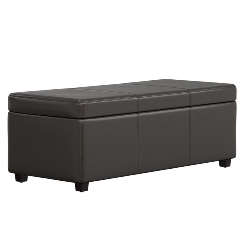 44" Upholstery Storage Ottoman - Dark Brown / Brown