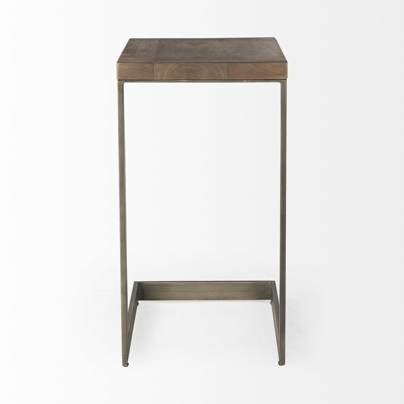 Solid And Manufactured Wood Square End Table - Brown