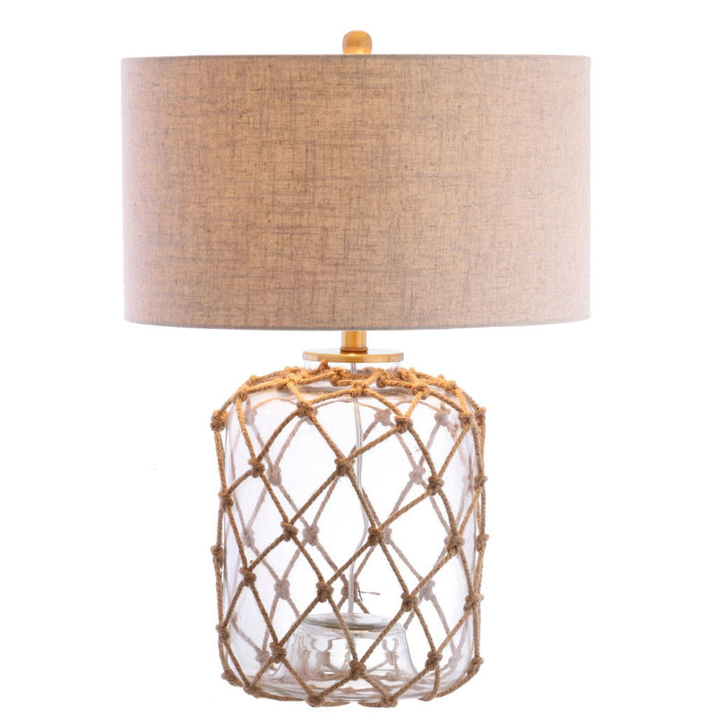 Novelty Table Lamp LED With Drum Shade - Brown