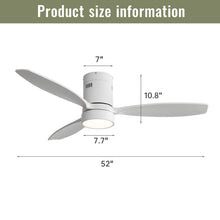 Load image into Gallery viewer, Indoor / Outdoor Ceiling Fan With Blades, Reversible DC Motor, Remote Controlled LED Light - White
