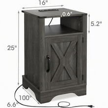Load image into Gallery viewer, Farmhouse Nightstand, Charging Station &amp; Storage
