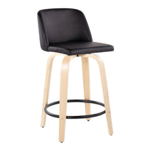 Load image into Gallery viewer, Toriano - Contemporary, Fixed Height Counter Stool With Swivel And Round Footrest (Set of 2)
