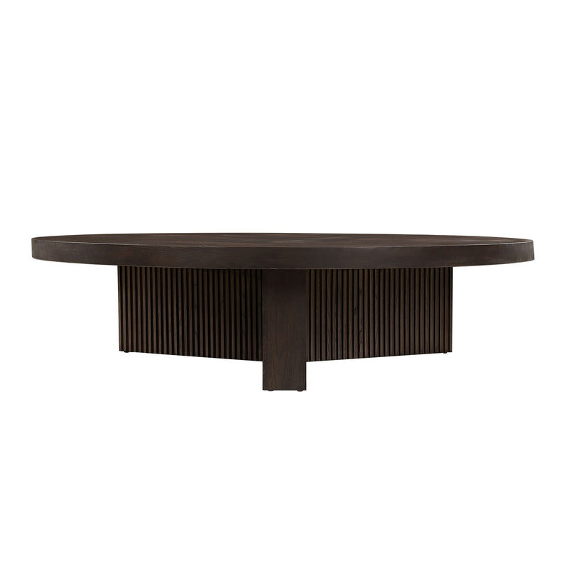 Wood Round Cross Legs Coffee Table - Espresso