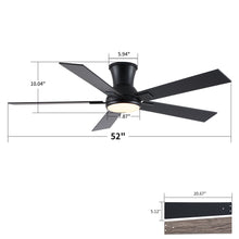 Load image into Gallery viewer, Low Profile Flush Mount Intergrated LED Ceiling Fan With Light And Reversible Quiet Motor
