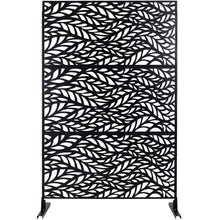 Load image into Gallery viewer, Outdoor &amp; Indoor Privacy Screen Metal Privacy Screen, Freestanding Decorative Privacy Screen For Deck Balcony Patio - Black
