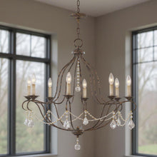 Load image into Gallery viewer, 30" Eight Light Dimmable Chandelier With Shades - Bronze
