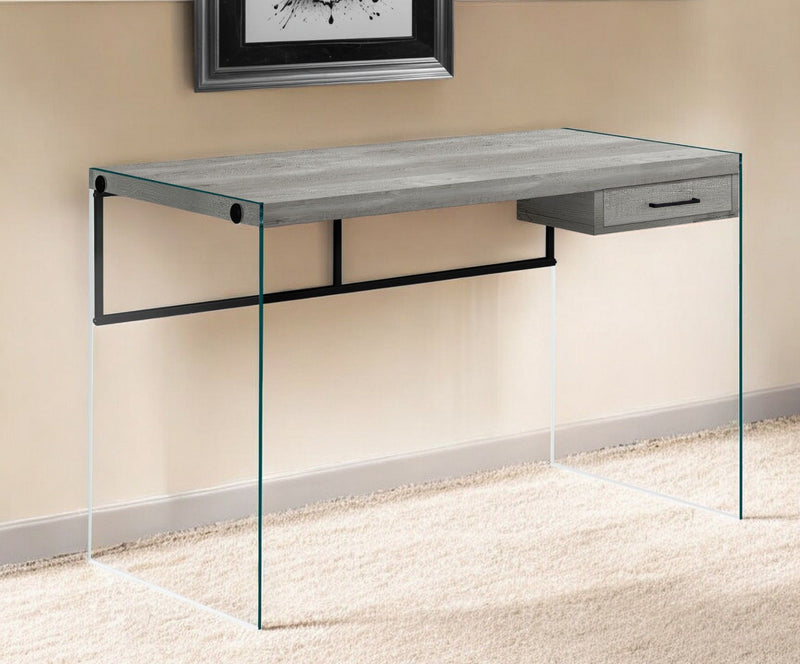 Computer Desk - Gray And Clear