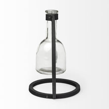 Load image into Gallery viewer, Abstract Cylinder Table Vase - Clear / Black
