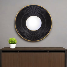 Load image into Gallery viewer, 32" Round Framed Accent Mirror - Black / Gold
