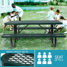 Load image into Gallery viewer, Outdoor Steel Picnic Rectangular Table With Umbrella Pole
