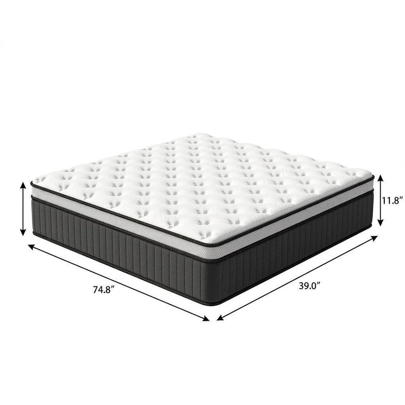 Memory Foam Medium Euro Top Hybrid Mattress (748772) - Twin