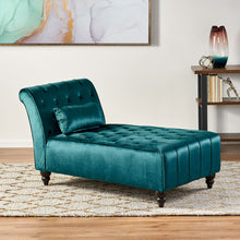 Load image into Gallery viewer, Ethereala - Upholstered Velvet Chaise Lounge With Button Tufted
