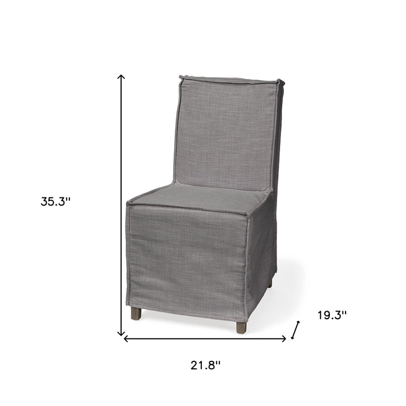 Slipcovered Wood Parsons Chairs (Set of 2) - Gray