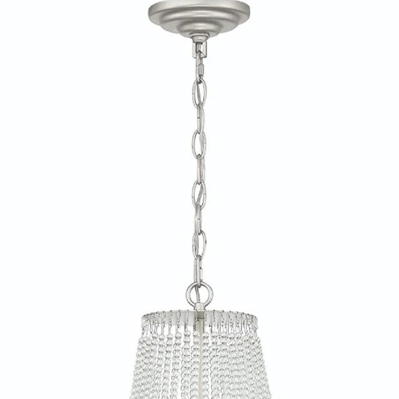 Candle Style Six Light Metal Dimmable Chandelier - Silver