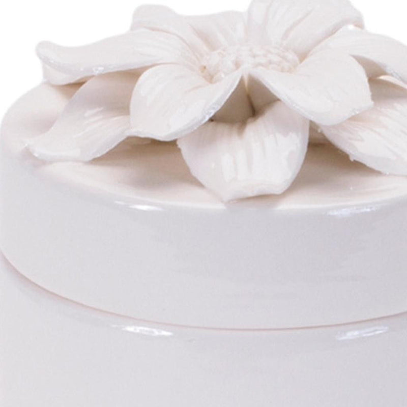 Flowers Decorative Keepsake Boxes (Set of 3) - White
